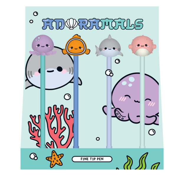 Fine Tip Pen with Topper - Adoramals Sealife