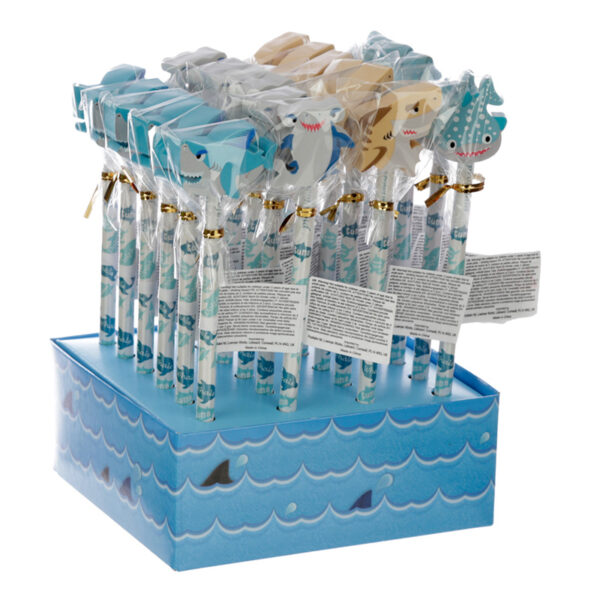 STA237_002 Fun Shark Pencil and Eraser Topper Set