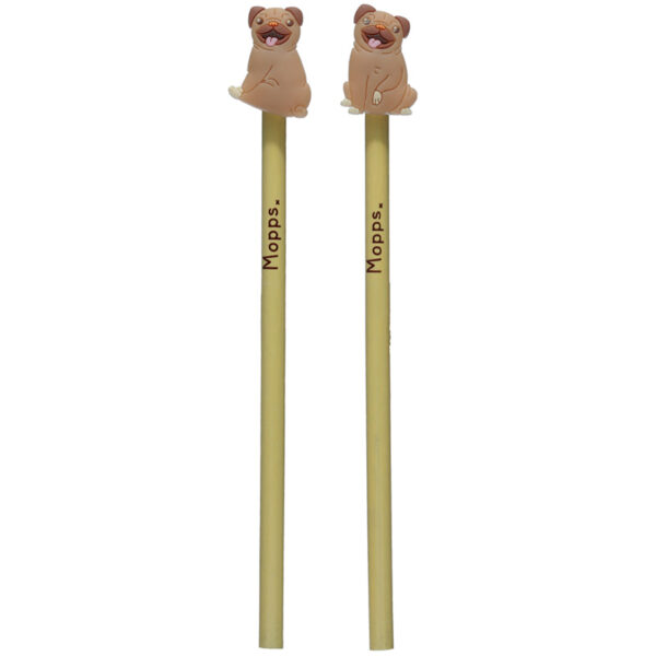 Mopps Pug Pencil with PVC Topper
