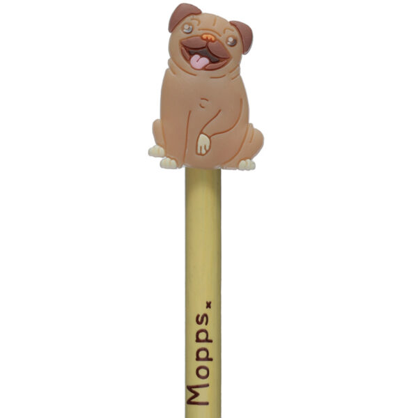 Mopps Pug Pencil with PVC Topper