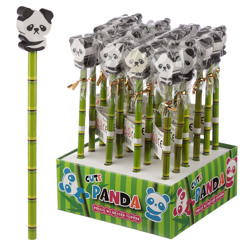 STA41_001 Novelty Kids Panda Design Pencil with Eraser