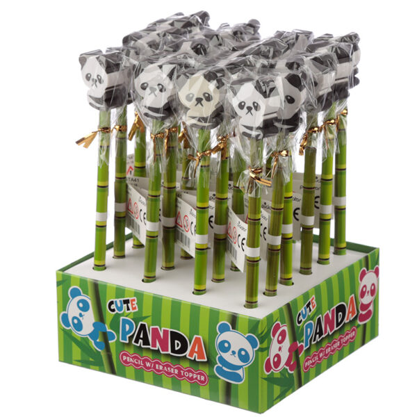 STA41_004 Novelty Kids Panda Design Pencil with Eraser