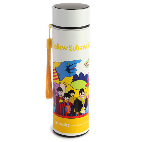 Stainless Steel Hot & Cold Insulated Reusable Drinks Bottle Digital Thermometer - Yellow Submarine