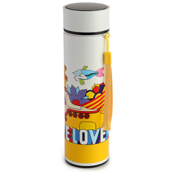Stainless Steel Hot & Cold Insulated Reusable Drinks Bottle Digital Thermometer - Yellow Submarine