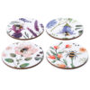 KP71_002 Set of 4 Cork Novelty Coasters - Nectar Meadows