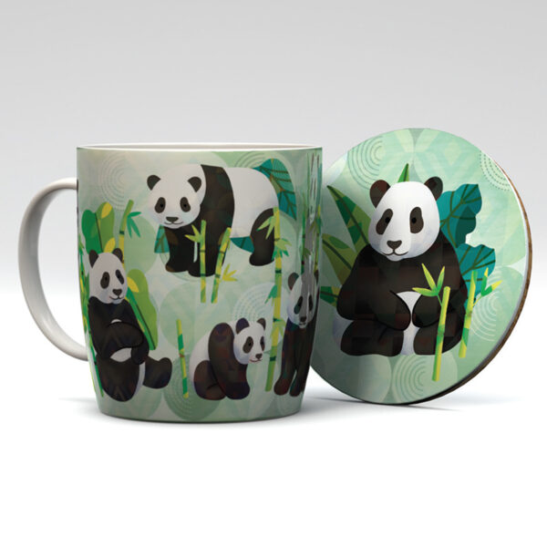 Porcelain Mug & Coaster Set - Panda Kingdom