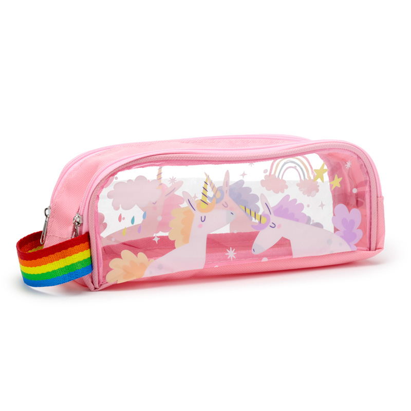PCASE56_001 Clear Window Pencil Case - Unicorn Magic