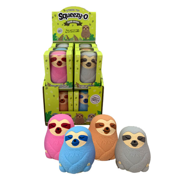 TY911_001 Fun Kids Maltose Squeezy Stretchy Cute Sloth Toy