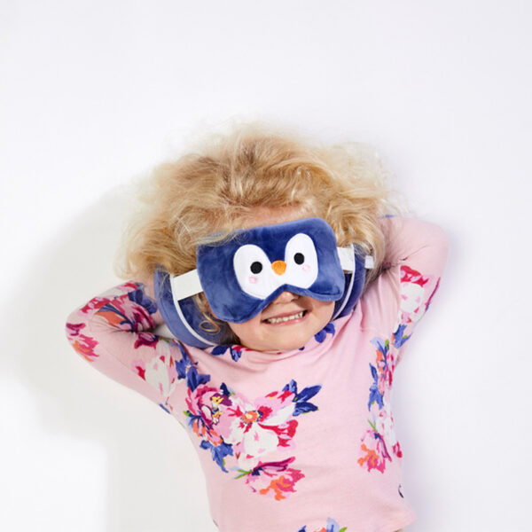 CUSH227_002 Penguin Relaxeazzz Plush Round Travel Pillow & Eye Mask Set