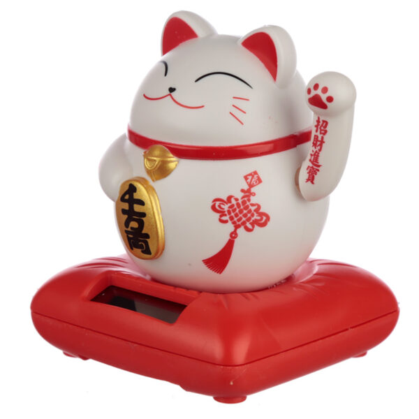 FF26_002 Cute Waving Maneki Neko Cat Design Solar Pal