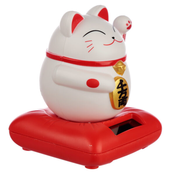 FF26_003 Cute Waving Maneki Neko Cat Design Solar Pal