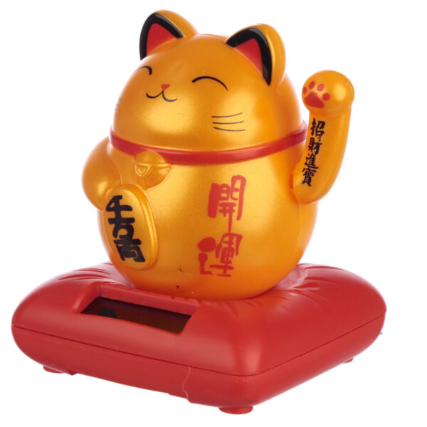 FF26_005 Cute Waving Maneki Neko Cat Design Solar Pal