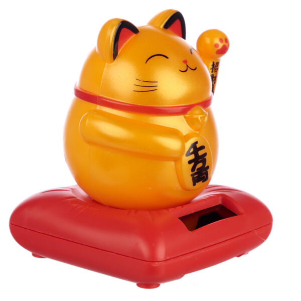 FF26_006 Cute Waving Maneki Neko Cat Design Solar Pal