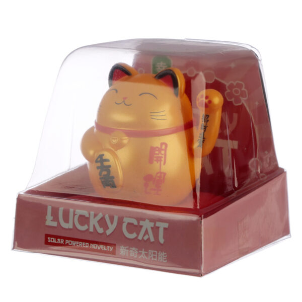 FF26_009 Cute Waving Maneki Neko Cat Design Solar Pal
