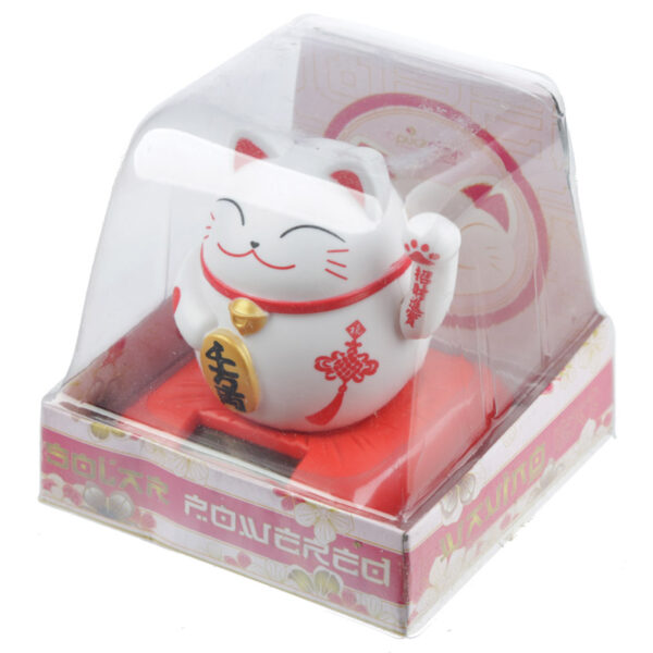 FF26_010 Cute Waving Maneki Neko Cat Design Solar Pal