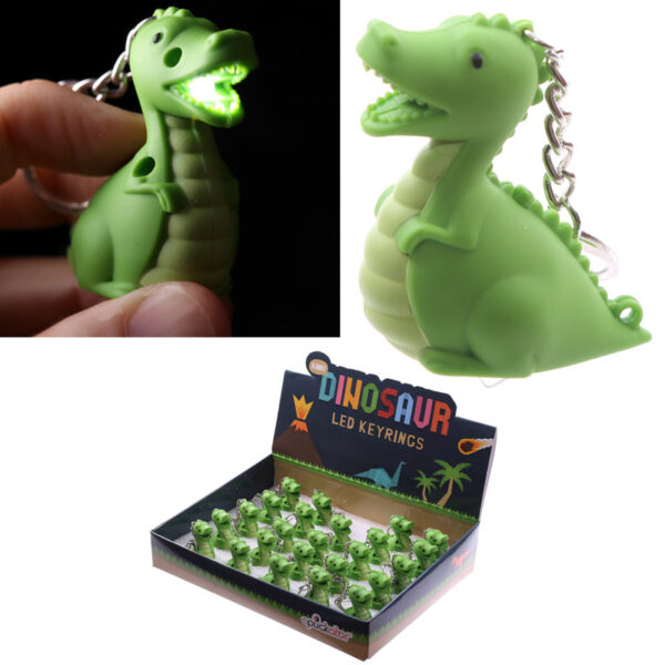 KEY59_001 LED Light & Sound Keyring - RAWR Dinosaur