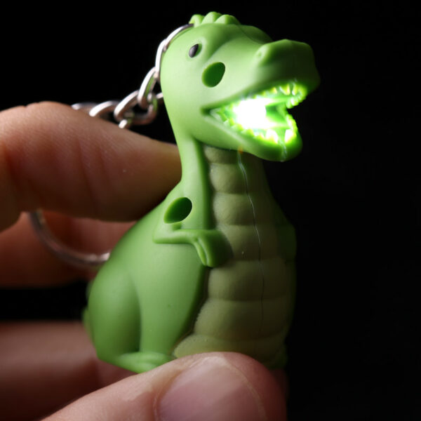 KEY59_004 LED Light & Sound Keyring - RAWR Dinosaur