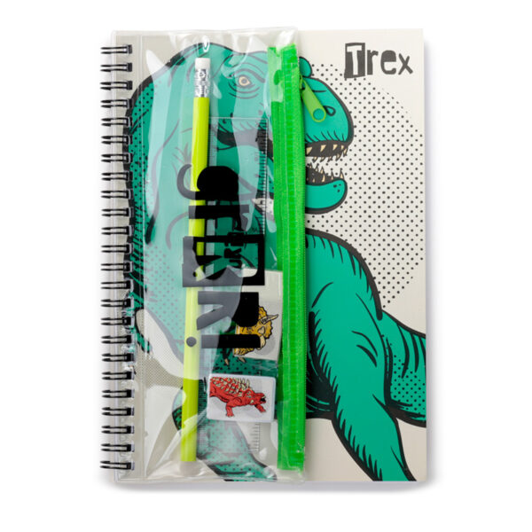 MEMOS06_002 Spiral Bound A5 Lined Notebook - Dinosauria