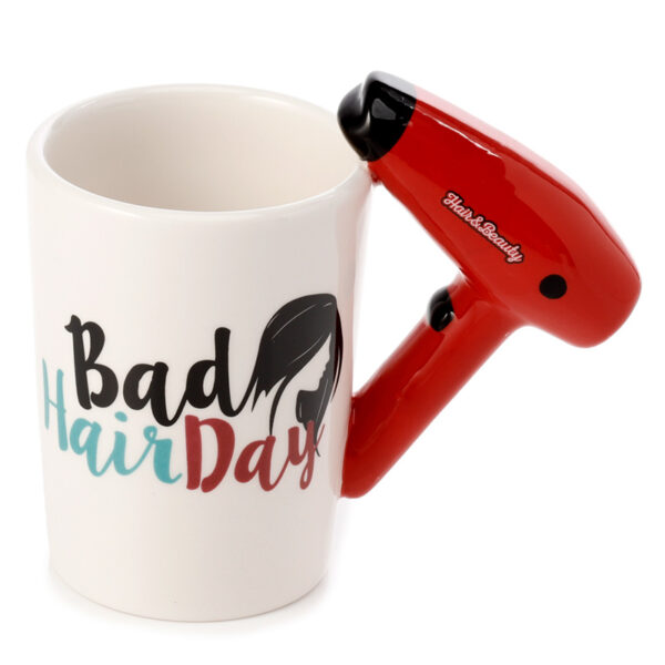 MUG210_002 Shaped Handle Ceramic Mug - Fun Hair Drier