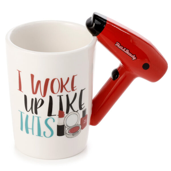MUG210_004 Shaped Handle Ceramic Mug - Fun Hair Drier
