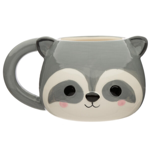 MUG346_001 Ceramic Shaped Head Mug - Adoramals Raccoon