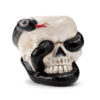 OB381_001 Ceramic Shaped Oil Burner - Coiled Snake and Skull
