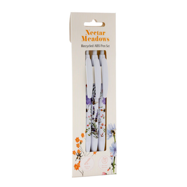 PENS24_001 Recycled ABS 3 Piece Pen Set - Nectar Meadows