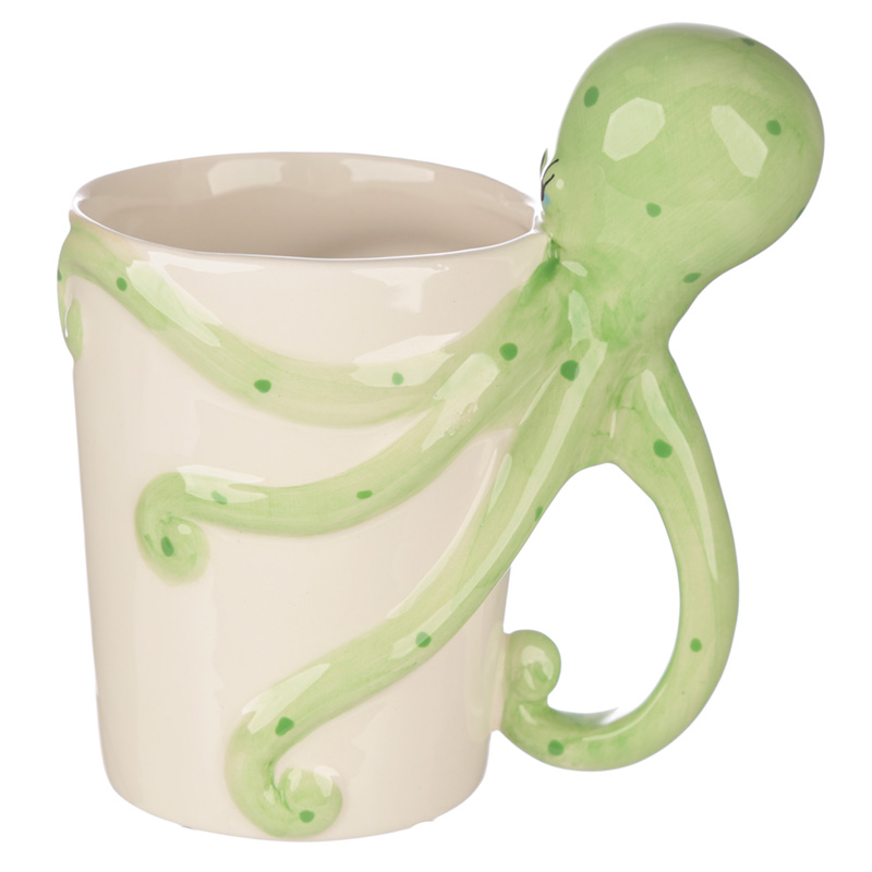 SMUG06_001 Fun Novelty Ceramic Mug - Sealife Design Octopus Shaped Handle