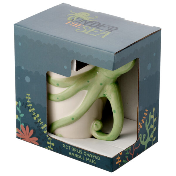 SMUG06_006 Fun Novelty Ceramic Mug - Sealife Design Octopus Shaped Handle