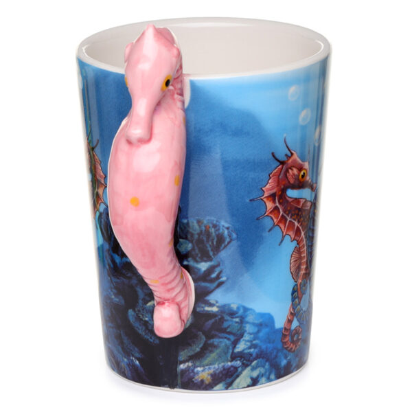 SMUG07_002 Fun Novelty Ceramic Mug - Sealife Design Seahorse Shaped Handle