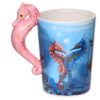 SMUG07_003 Fun Novelty Ceramic Mug - Sealife Design Seahorse Shaped Handle
