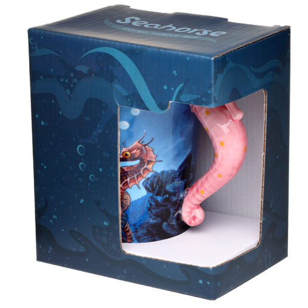 SMUG07_005 Fun Novelty Ceramic Mug - Sealife Design Seahorse Shaped Handle