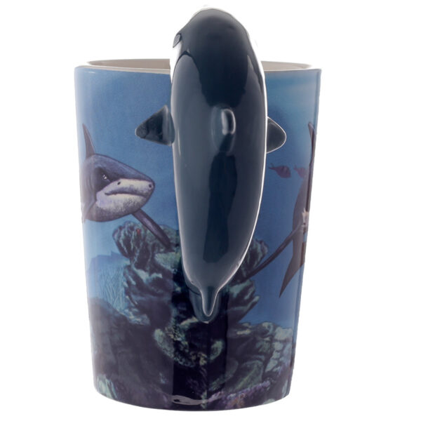 SMUG08_004 Fun Collectable Ceramic Mug - Sealife Design Shark Shaped Handle