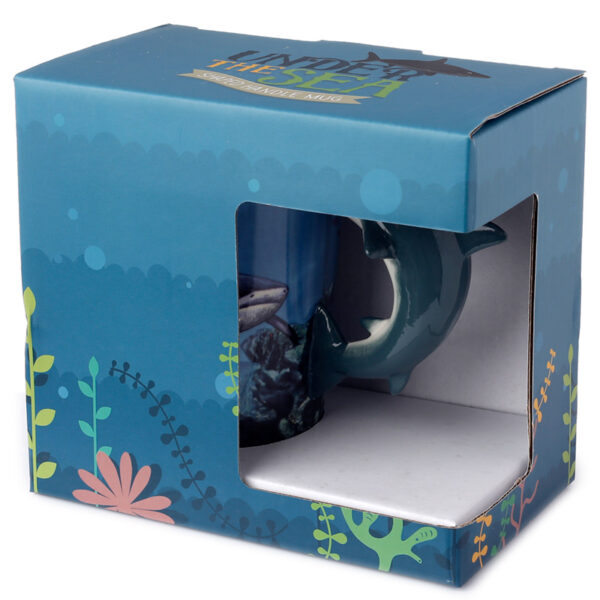 SMUG08_005 Fun Collectable Ceramic Mug - Sealife Design Shark Shaped Handle