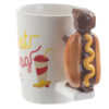 Fun Sausage Dog and Bun Shaped Handle Ceramic Mug