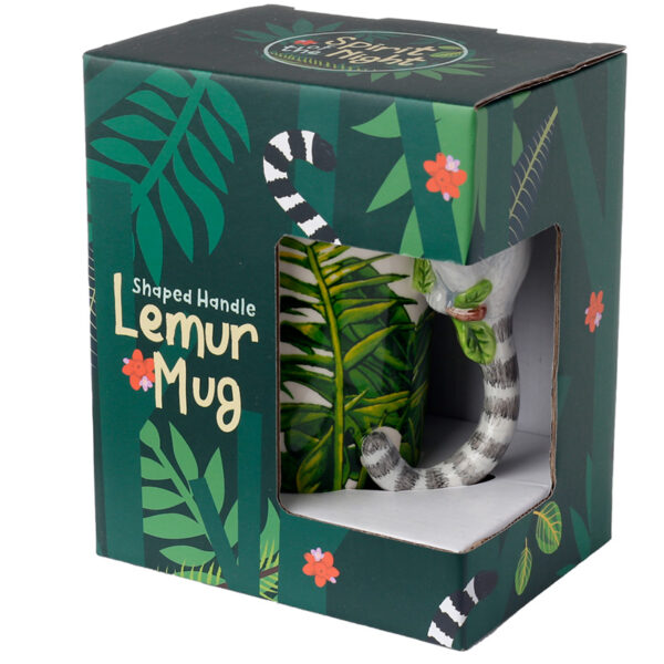 Novelty Ceramic Jungle Mug - Lemur Shaped Handle