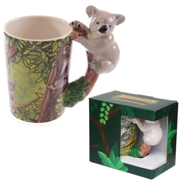 Novelty Ceramic Jungle Mug -  Koala Shaped Handle