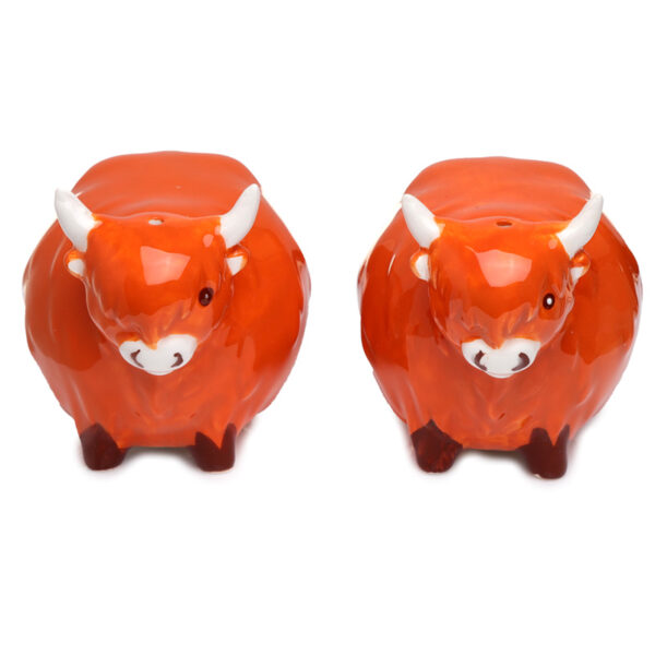 SP91_001 Ceramic Highland Coo Cow Salt and Pepper