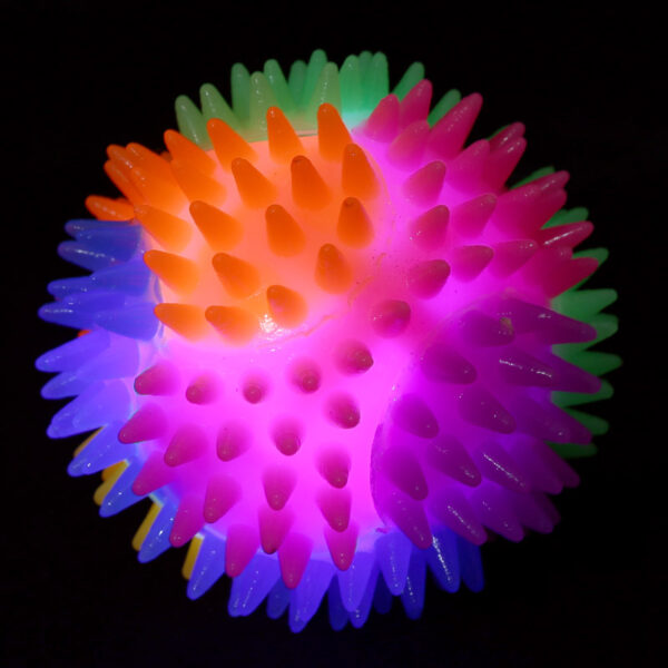 TY583_002 Fun Kids Puppet - Spiky Bouncy Light Up Ball 7cm