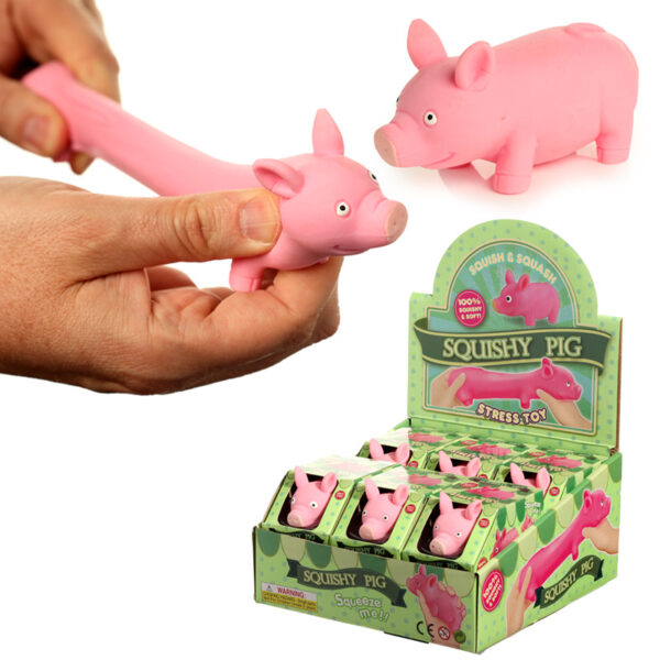 TY765_101 Fun Kids Stretchy Squeezy Pig