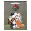 Christmas Gift Bag (Large) - Kim Haskins Christmas Mistletoe Cats