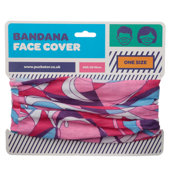 BAND07_003 Neck Warmer Tube Scarf - Pink Patterned