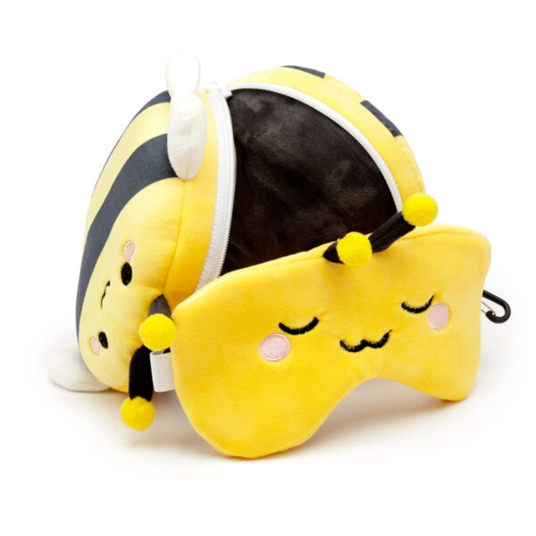 CUSH309_003 Relaxeazzz Travel Pillow & Eye Mask - Adorabugs Bee