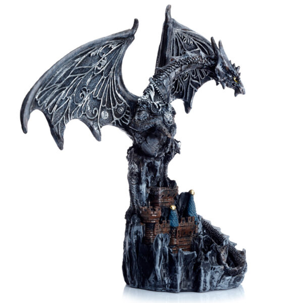 DRG519_004 Dark Legends Wings of Magic Silver Castle Guardian Dragon
