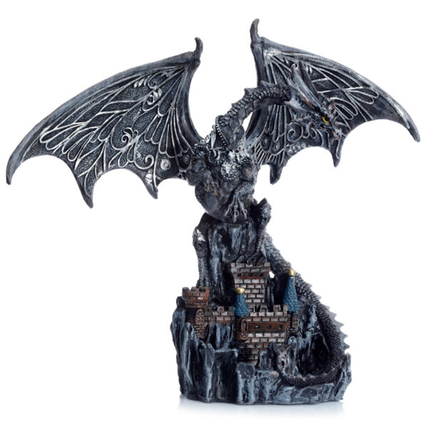 DRG519_005 Dark Legends Wings of Magic Silver Castle Guardian Dragon