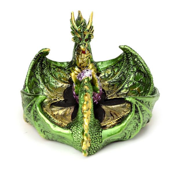 DRG548_005 Ashcatcher Incense Stick Burner - Dark Legend Earth Dragon Egg