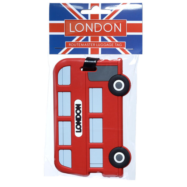 LON65_001 PVC Luggage Tag - London Souvenir London Bus