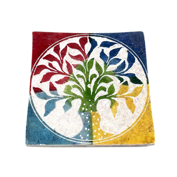 SOB31_001 Soapstone Incense Burner Dish - Tree of Life
