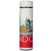 Reusable Stainless Steel Hot & Cold Insulated Drinks Bottle, Digital Thermometer, London Icons