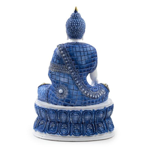 Decorative White & Blue Thai Buddha - Lotus
